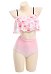 Swimming Suit Pink Strawberry Cow Pattern Ruffled Bathing Suit Two Piece Swimwear