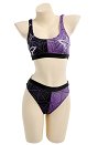 Two Piece Sporty Swimsuit with Butterfly in Spiderweb Prints Contrast Color Bathing Suit for Beach Pool