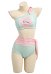 Two Piece Swimsuit with Dessert Print One Shoulder Green Bathing Suit for Beach Pool