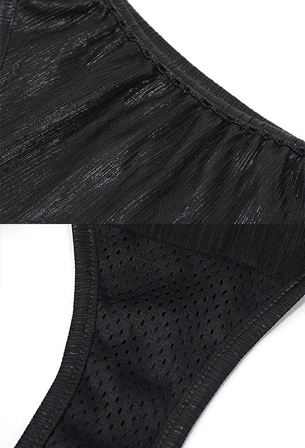 Devil Fashion Punk Gothic Swimsuit Black Low Waist Emo Bikini Bottom Plus Size