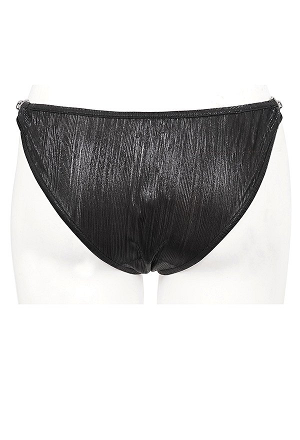 Devil Fashion Punk Gothic Swimsuit Black Low Waist Emo Bikini Bottom Plus Size