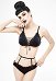 Devil Fashion Sexy Swimsuit Maillot de Bain Bikini Style Gothique avec Sangles Croissées pour Mer Plage