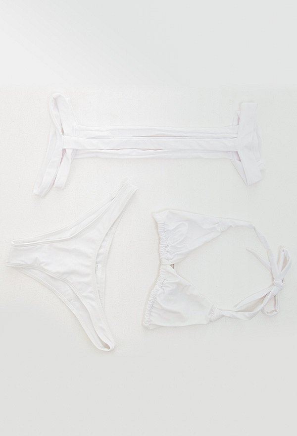 Women Two-piece Swimsuit Halter Bikini Set with Waist Leg Harness Bathing Suit Lace-Up Swimwear Women Two-piece Swimsuit Halter Bikini Set with Waist Leg Harness Bathing Suit Lace-Up Swimwear