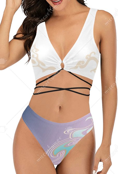 Swimsuits Femme Maillot de Bain Deux Pièces Bikini Dérivé Xiao avec Sangle Croisée