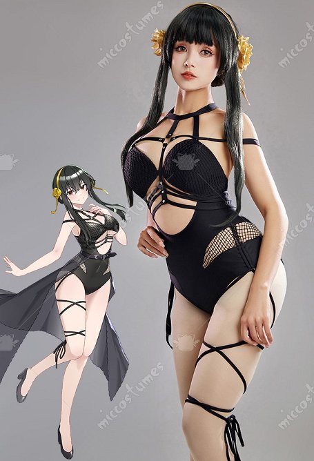 Maillot de bain une pièce dérivé Yor coupe dos nu découpes en maille jupe portefeuille en mousseline et bandeau