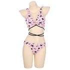 Miccostumes Badeanzug Damen Pink Katzenmuster Bademode Sexy Badeanzug Cross Lace up Bikini Sets Miccostumes Badeanzug Damen Pink Katzenmuster Bademode Sexy Badeanzug Cross Lace up Bikini Sets