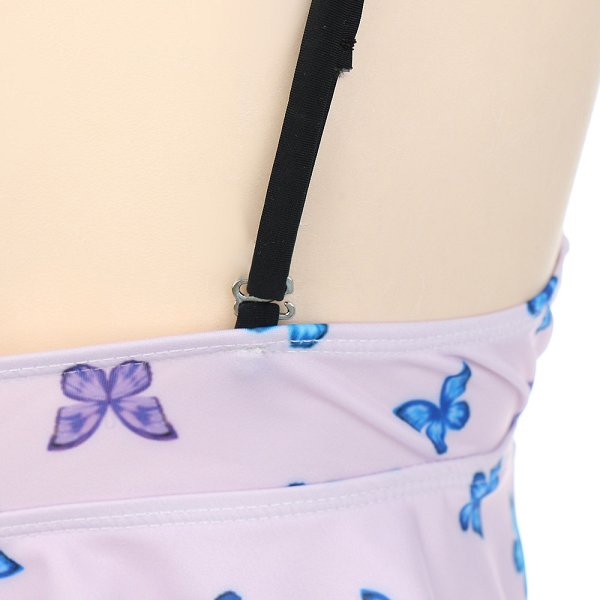 Trajes de baño Miccostumes para mujer Bikini con estampado de mariposas y volantes en el bajo Top halter y braguita Conjuntos de bikini Trajes de baño Miccostumes para mujer Bikini con estampado de mariposas y volantes en el bajo Top halter y braguita Conjuntos de bikini