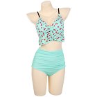 Miccostumes Swimsuits for Women Cherry Pattern Bikini Swimwear with Ruffle Hem Halter Top and Bottoms Bikini Sets Miccostumes Swimsuits for Women Cherry Pattern Bikini Swimwear with Ruffle Hem Halter Top and Bottoms Bikini Sets
