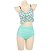 Miccostumes Swimsuits for Women Cherry Pattern Bikini Swimwear with Ruffle Hem Halter Top and Bottoms Bikini Sets