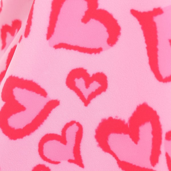 Miccostumes Swimsuits for Women Front Lace-up Bathing Suit Pink Heart Leopard Prints Two Piece Tankini Loose Fit Swimwear