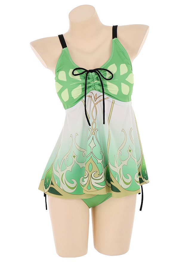 Nahida Derivative Swimsuit Bikini Badeanzug Set Schnürung Zweiteilig Tankini Nahida Derivative Swimsuit Bikini Badeanzug Set Schnürung Zweiteilig Tankini