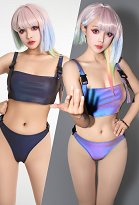 Reflective Two-Piece Swimsuit Bikini Set Lucy Derivative Buckle Sporty Top and Bottoms Bathing Suit Swimwear Black Reflective Two-Piece Swimsuit Bikini Set Lucy Derivative Buckle Sporty Top and Bottoms Bathing Suit Swimwear Black