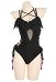 Miccostumes Gothic Sexy Swimsuits for Women One-Piece Swimsuit Devil Wings Tummy Control Bathing Suit