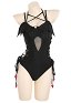 Maillots de bain gothiques sexy pour femmes Miccostumes Maillot de bain une pièce Ailes de diable Maillot de bain gainant
