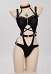 Hime Derivative One Piece Swimsuit Chest Zipper Cutout Bondage Bathing Suit with Necklace