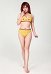 PM Derivative Conjunto de Bikini de Traje de Baño de Dos Piezas Camiseta sin Mangas Corta Amarilla Kawaii y Pantalones Triangulares
