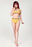 PM Derivative Conjunto de Bikini de Traje de Baño de Dos Piezas Camiseta sin Mangas Corta Amarilla Kawaii y Pantalones Triangulares