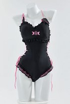 Disfraz de Cosplay Bañador de una Pieza de Estilo Conejito Sexy con Encaje Floral en el Borde y Tirantes Laterales Recortados Disfraz de Cosplay Bañador de una Pieza de Estilo Conejito Sexy con Encaje Floral en el Borde y Tirantes Laterales Recortados
