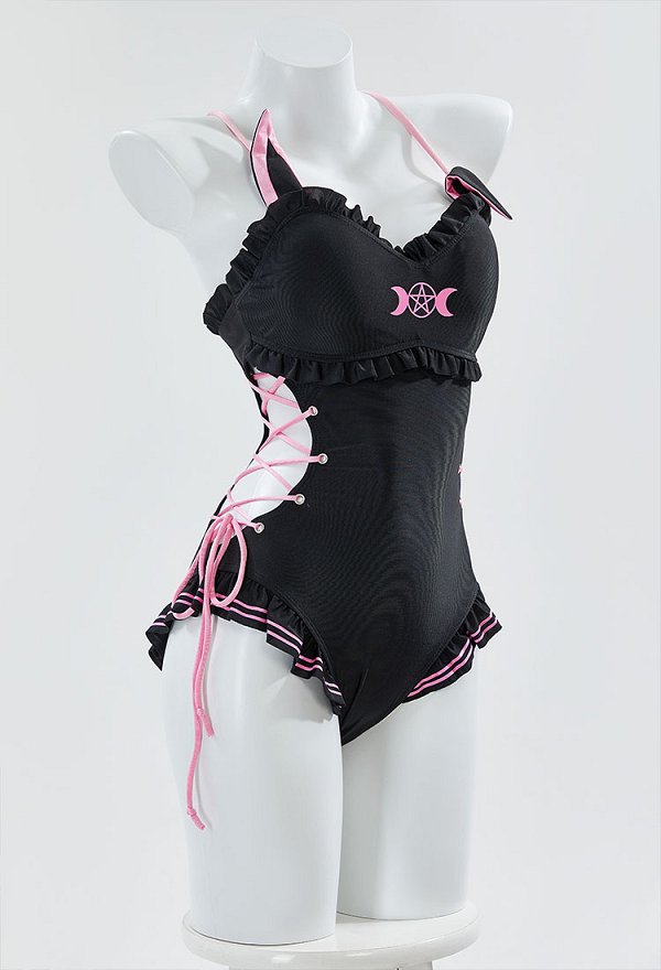 Sexy Badeanzug Kawaii Bodysuit Bunny Badeanzug Häschen Stil ausgeschnittener Schnürung Bademode Sexy Badeanzug Kawaii Bodysuit Bunny Badeanzug Häschen Stil ausgeschnittener Schnürung Bademode