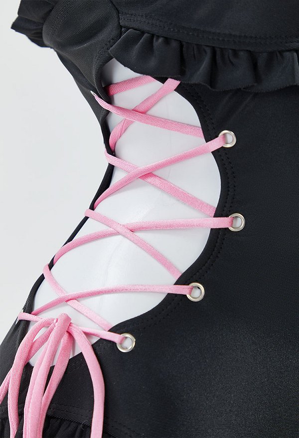 Sexy Badeanzug Kawaii Bodysuit Bunny Badeanzug Häschen Stil ausgeschnittener Schnürung Bademode Sexy Badeanzug Kawaii Bodysuit Bunny Badeanzug Häschen Stil ausgeschnittener Schnürung Bademode