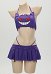 PM Derivative Two-Piece Swimsuit Purple Printed Halter Top Skorts Bathing Suit with Headband