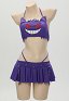 PM Derivative Traje de baño de dos piezas con estampado púrpura Top sin tirantes Traje de baño con diadema