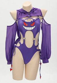 Dark Ghost Gothic Printed Swimsuit One-Piece Swimsuit with Cover up