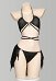 Two-Piece Badeanzug Gothic Spinnennetz Bikini Set  Neckholder Top Panty Swimsuits Wickelrock