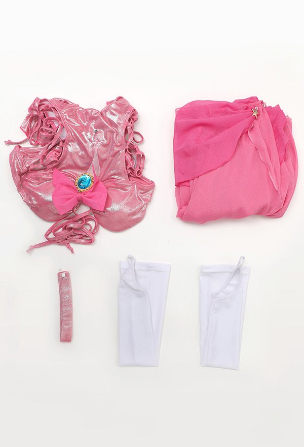 Traje de Baño de una Pieza Derivado de Melocotón con Cordones Halter Rosa con Mangas Falda Cruzada y Gargantilla