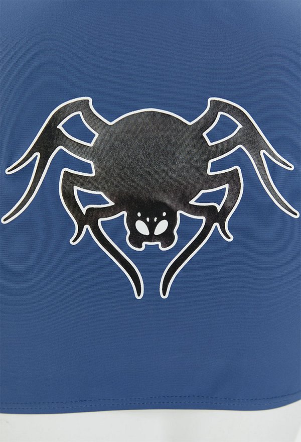 Halloween Gothic Punk Spider Style Abrigo Chaqueta Traje de baño Encubrimiento y Cinturón