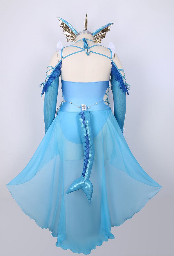 Maillot de bain une pièce bleu grande taille dérivé du PM avec manches et collier