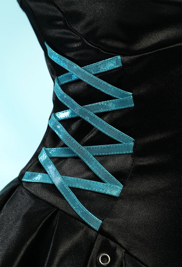 Vocal Derivative Sexy Traje de Baño Halter Sin Mangas Traje de Baño de una Pieza con Guantes y Corbata