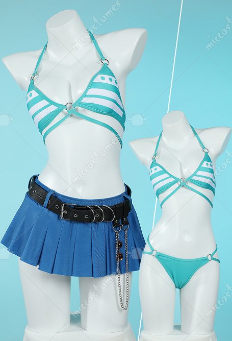 OP Nami Derivative Traje de baño Sexy Conjunto de Bikini Corsé y Shorts Traje de baño de Dos Piezas con Falda y Cinturón
