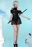 2B Derivat Sexy Bodysuit Badeanzug mit Halte Herzausschnitt Bindeband