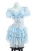 Retro Two Piece Swimsuit Vintage Elegantes blaues Blumen Bikini Set Badeanzug mit Überzug Rock