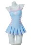 Cute Bunny Pattern One Piece Swimsuit Kawaii Blue Ruffle Bathing Suit Tummy Control Swim Dress