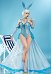 PM Derivative One Piece Swimsuit Deep V Cutout One Piece Bathing Suit with Sleeves Headband