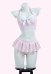 Retro Vintage Rosa Weiß Karierter Zweiteiliger Badeanzug Neckholder Bikini Set Badeanzug mit Haarband
