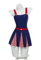 1940s Vintage Retro Traje de baño de una pieza con tirantes anchos y control de abdomen con tocado y cinturón 1940s Vintage Retro Traje de baño de una pieza con tirantes anchos y control de abdomen con tocado y cinturón