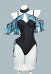 Maillot de bain une pièce rétro à bretelles croisées avec contrôle abdominal et cape papillon bleue magique