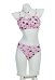 Gothic Pink Cat Skull Two-piece Swimsuit Halloween Halterneck Bikini Bathing Suit