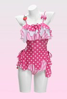 Maillot de Bain Combinaison Kawaii Fraise et Gâteau à la Crème Maillot de Bain Rétro Asymétrique à Nouer sur le Côté Maillot de Bain Combinaison Kawaii Fraise et Gâteau à la Crème Maillot de Bain Rétro Asymétrique à Nouer sur le Côté