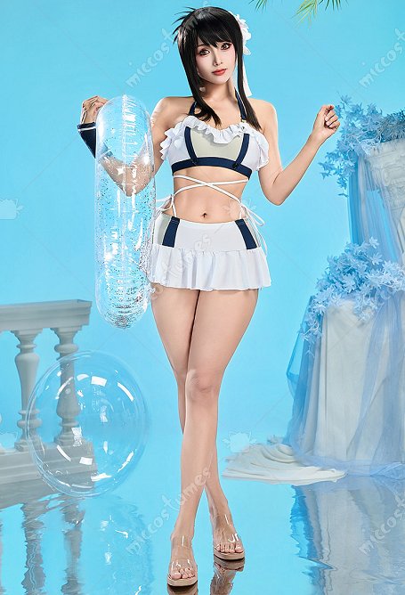 Edición Premium FF Tife Derivative Bañador de dos piezas con top halter y falda con braguita