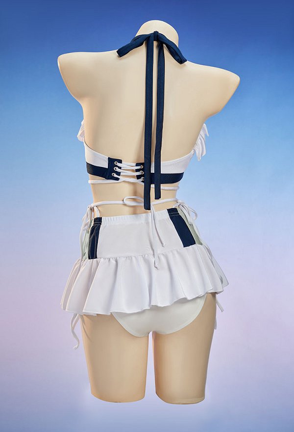 Edición Premium FF Tife Derivative Bañador de dos piezas con top halter y falda con braguita