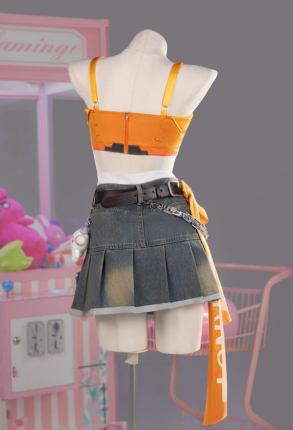 OW Angela Cosplay Costume K-pop Crossover Skin Top and Skirt with Gloves and Dolls