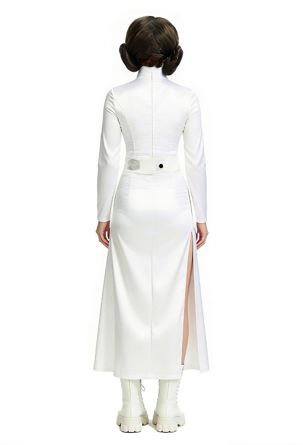 Star Wars Princess Leia Cosplay Costume Dress with Wig and Belt