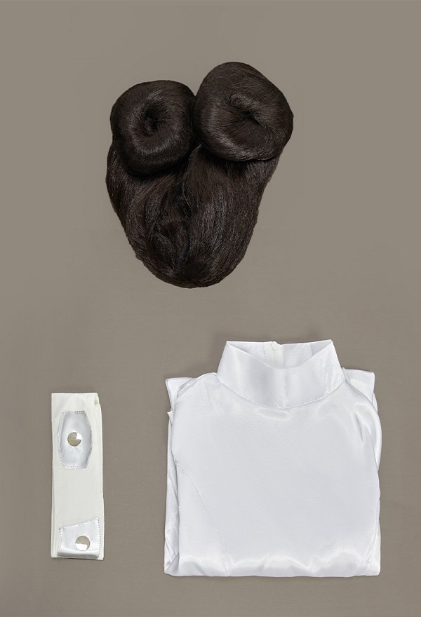 Star Wars Princess Leia Cosplay Costume Dress with Wig and Belt