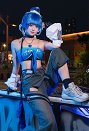 OW Hana Song Kpop Crossover Skin Cosplay Costume Top and Pants with Shorts and Hand Sleeves