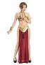 Disfraz de cosplay de la princesa Leia esclava de Star Wars Conjunto de bikini de esclava: sujetador y tanga con falda y gargantilla