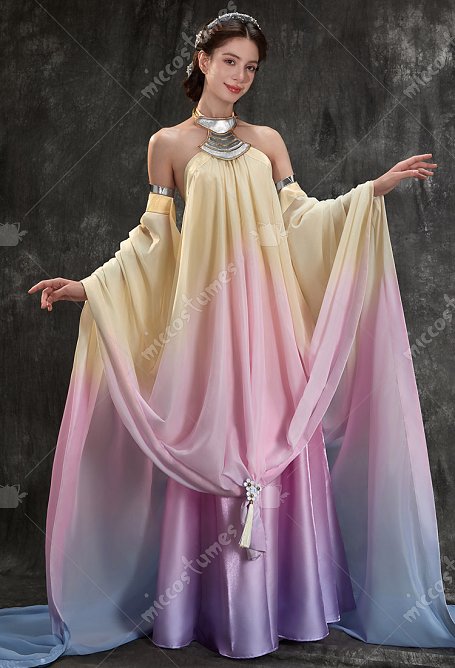 La guerra de las galaxias Padmé Amidala Cosplay Vestido con diadema y brazaletes